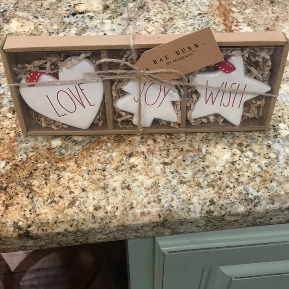 Rae Dunn New Christmas ornaments pack of 3 - Picture 3 of 3